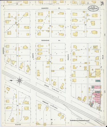 Sanborn Fire Insurance Map from Roodhouse, Greene County, Illinois (1906), Sheet #0003 - Complete Map Set gallery image, historic Sanborn map, vintage wall art, Illinois Illinois