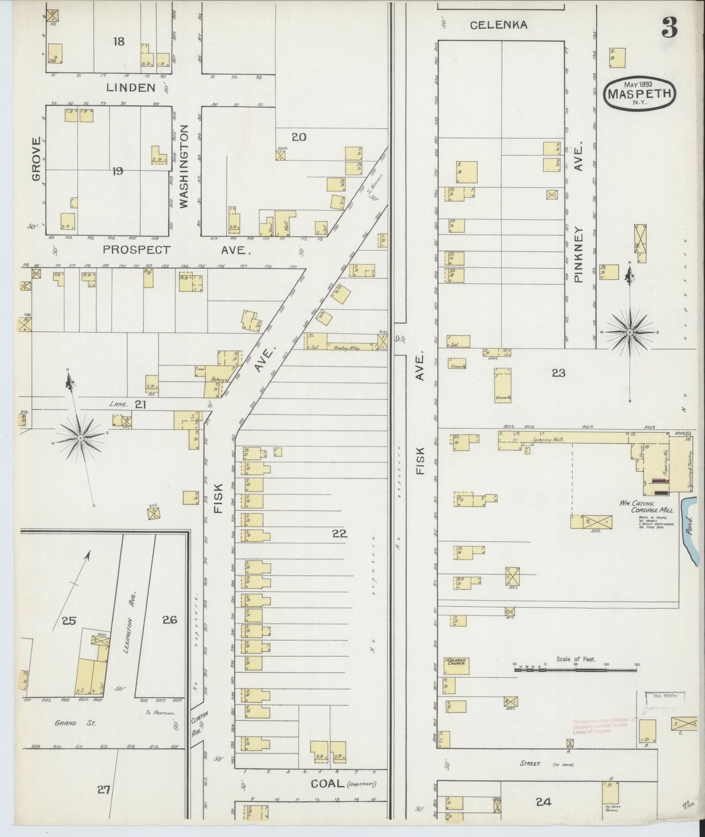 Sanborn Fire Insurance Map from Maspeth, Queens County, New York (1893), Sheet #0003 - Complete Map Set gallery image, historic Sanborn map, vintage wall art, New York New York
