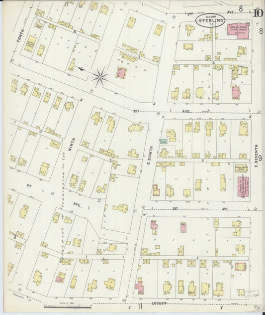Sanborn Fire Insurance Map from Sterling, Whiteside County, Illinois (1897), Sheet #0010 - Historic Sanborn Fire Insurance Map Print, vintage old map wall art, antique decor, genealogy gift, Illinois Illinois map
