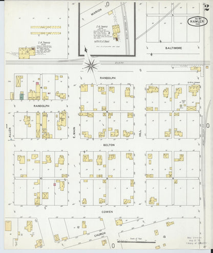 Sanborn Fire Insurance Map from Hamler, Henry County, Ohio (1901), Sheet #0002 - Historic Sanborn Fire Insurance Map Print, vintage old map wall art, antique decor, genealogy gift, Ohio Ohio map