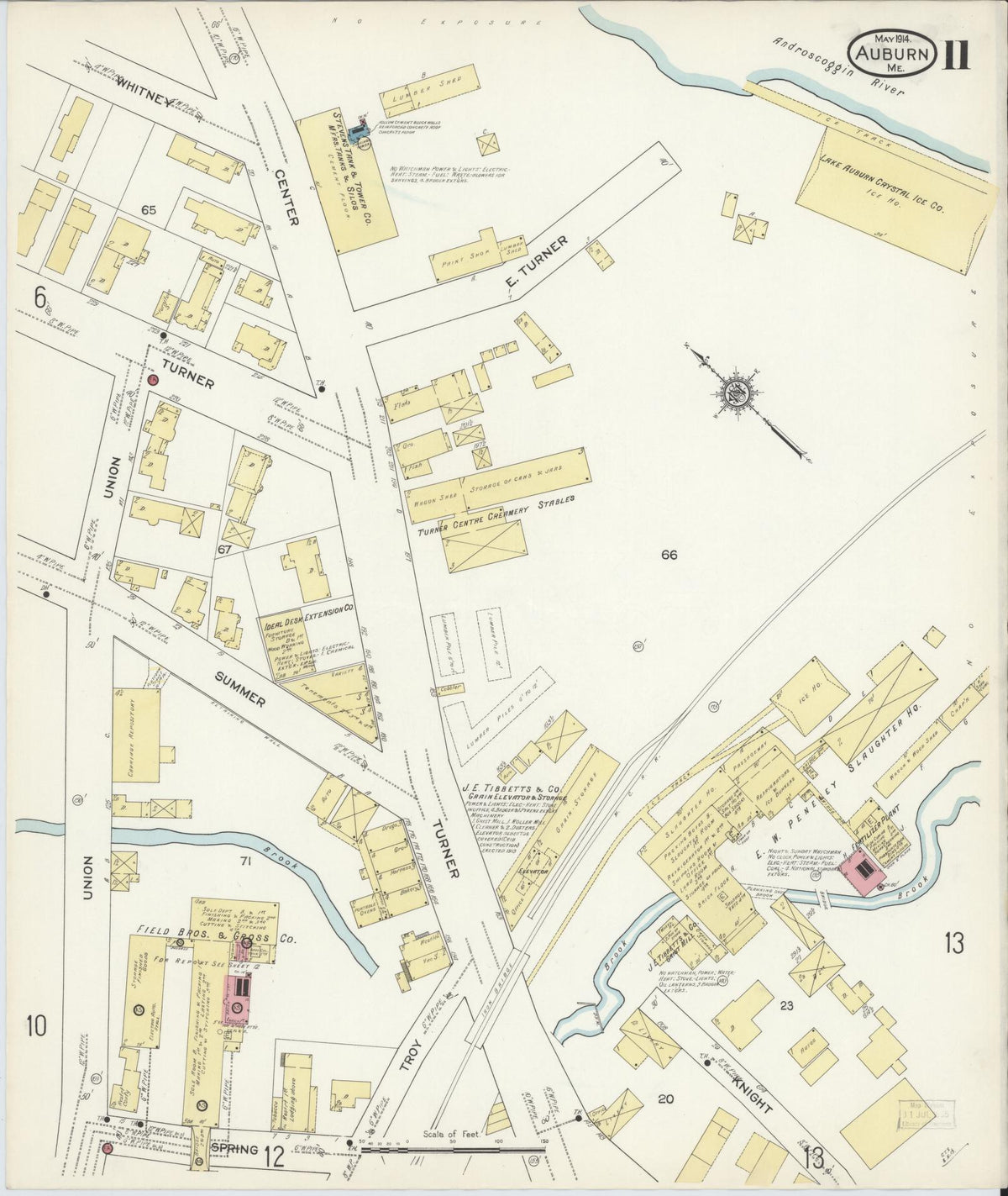 Sanborn Fire Insurance Map from Auburn, Androscoggin County, Maine (1914), Sheet #0011 - Complete Map Set gallery image, historic Sanborn map, vintage wall art, Maine Maine