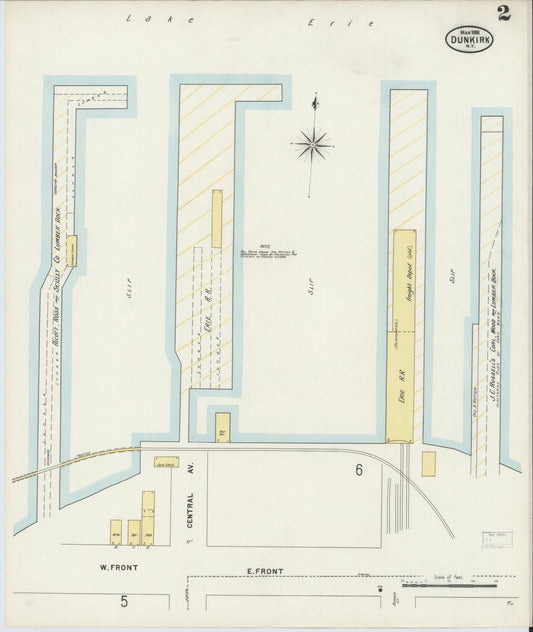 Sanborn Fire Insurance Map from Dunkirk, Chautauqua County, New York (1898), Sheet #0002 - Historic Sanborn Fire Insurance Map Print, vintage old map wall art, antique decor, genealogy gift, New York New York map