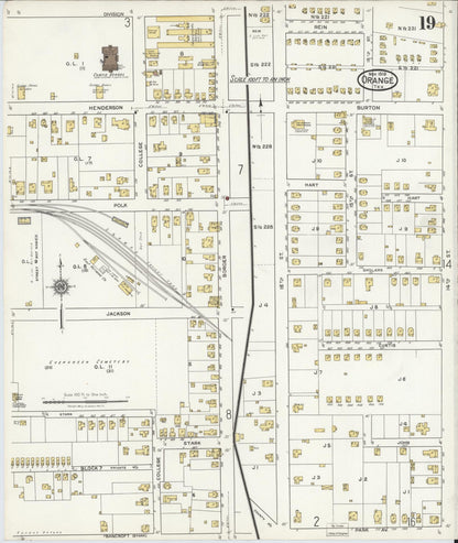 Sanborn Fire Insurance Map from Orange, Orange County, Texas (1919), Sheet #0019 - Complete Map Set gallery image, historic Sanborn map, vintage wall art, Texas Texas