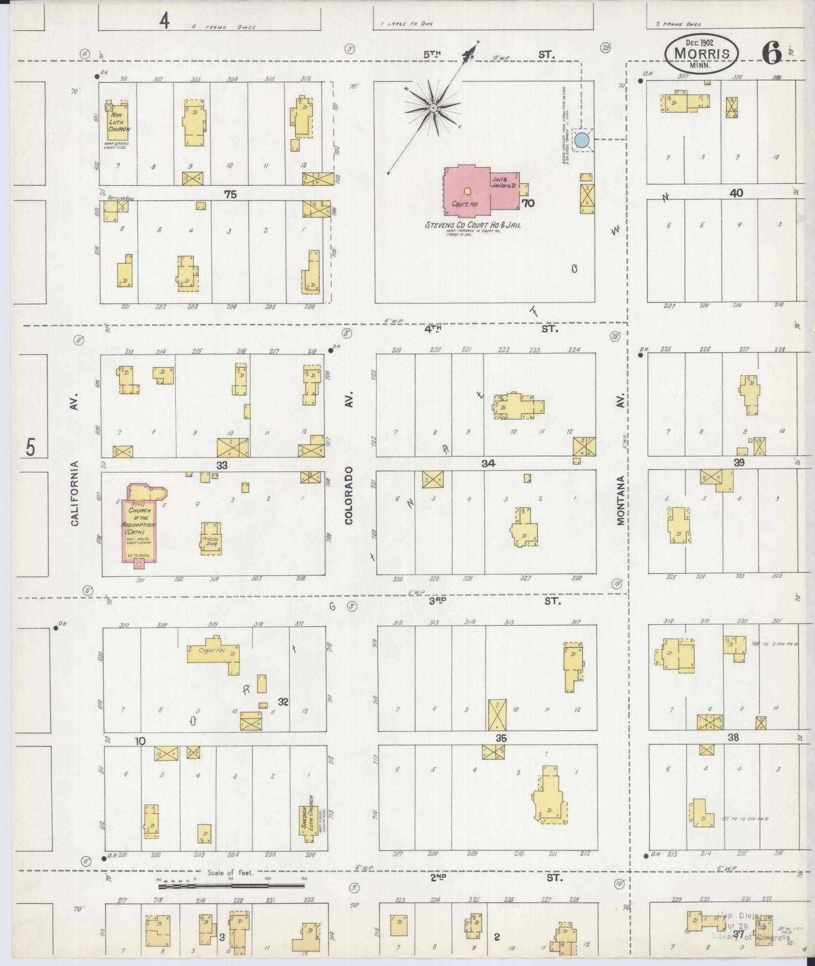 Sanborn Fire Insurance Map from Morris, Stevens County, Minnesota (1902), Sheet #0006 - Historic Sanborn Fire Insurance Map Print, vintage old map wall art, antique decor, genealogy gift, Minnesota Minnesota map