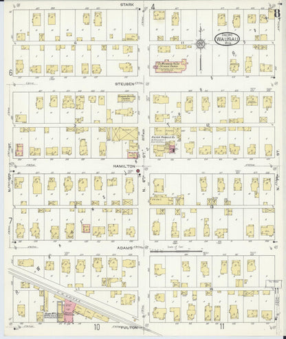 Sanborn Fire Insurance Map from Wausau, Marathon County, Wisconsin (1912), Sheet #0008 - Complete Map Set gallery image, historic Sanborn map, vintage wall art, Wisconsin Wisconsin