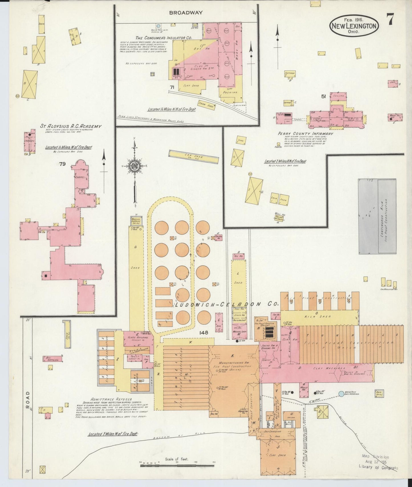 Sanborn Fire Insurance Map from New Lexington, Perry County, Ohio (1916), Sheet #0007 - Complete Map Set gallery image, historic Sanborn map, vintage wall art, Ohio Ohio