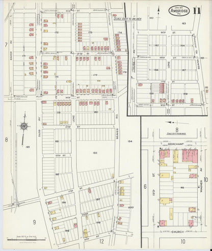 Sanborn Fire Insurance Map from Ambridge, Beaver County, Pennsylvania (1917), Sheet #0011 - Complete Map Set gallery image, historic Sanborn map, vintage wall art, Pennsylvania Pennsylvania