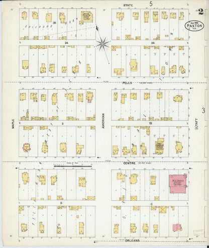 Sanborn Fire Insurance Map from Paxton, Ford County, Illinois (1902), Sheet #0002 - Historic Sanborn Fire Insurance Map Print, vintage old map wall art, antique decor, genealogy gift, Illinois Illinois map