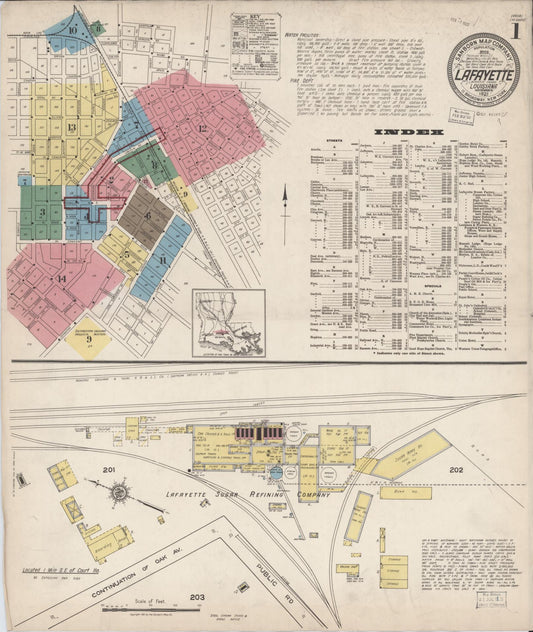 Sanborn Fire Insurance Map from Lafayette, Lafayette Parish, Louisiana. (1921) – Historic Sanborn Fire Insurance Map Print