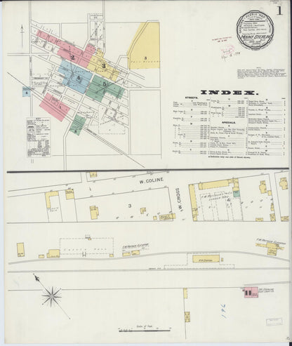 Sanborn Fire Insurance Map from Mount Sterling, Brown County, Illinois (1894), Sheet #0001 - Complete Map Set gallery image, historic Sanborn map, vintage wall art, Illinois Illinois