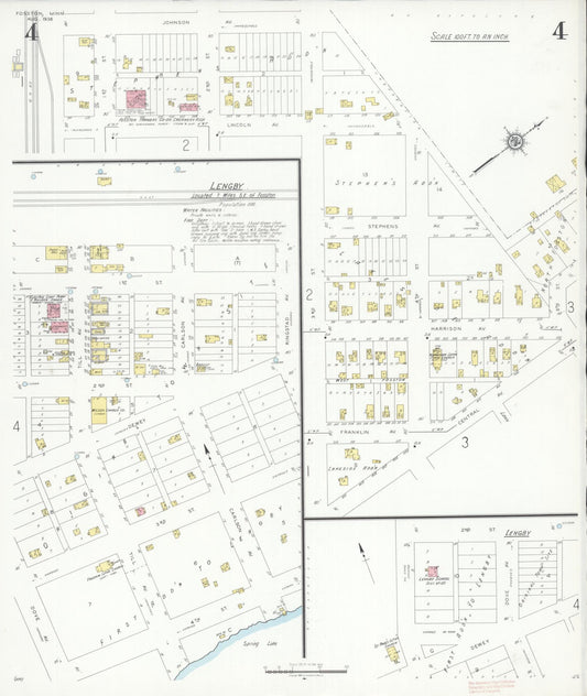 Sanborn Fire Insurance Map from Fosston, Polk County, Minnesota (1936), Sheet #0004 - Historic Sanborn Fire Insurance Map Print, vintage old map wall art, antique decor, genealogy gift, Minnesota Minnesota map