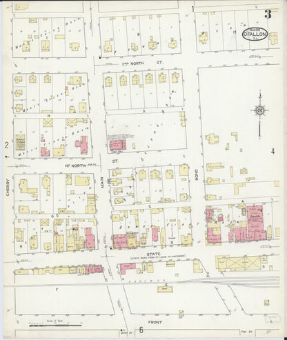 Sanborn Fire Insurance Map from O'Fallon, Saint Clair County, Illinois (1914), Sheet #0003 - Complete Map Set gallery image, historic Sanborn map, vintage wall art, Illinois Illinois