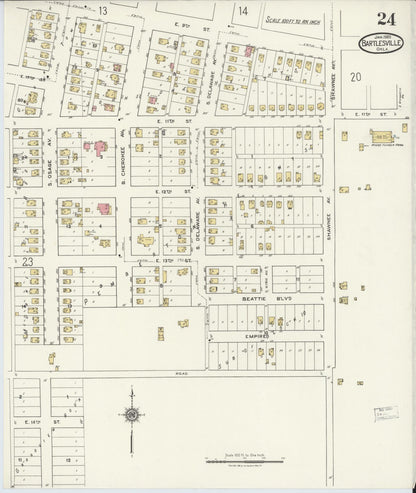 Sanborn Fire Insurance Map from Bartlesville, Washington County, Oklahoma (1920), Sheet #0024 - Complete Map Set gallery image, historic Sanborn map, vintage wall art, Oklahoma Oklahoma