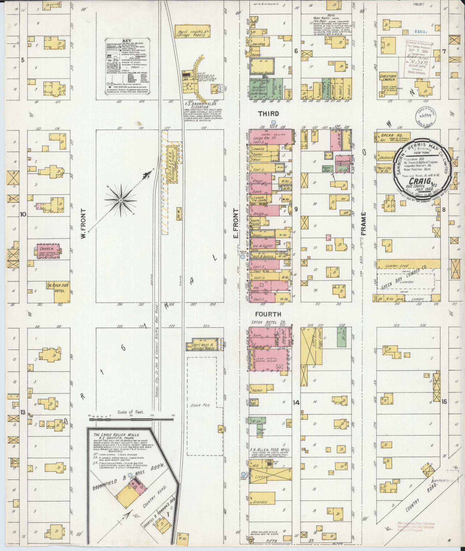 Sanborn Fire Insurance Map from Craig, Holt County, Missouri. (1900) – Historic Sanborn Fire Insurance Map Print