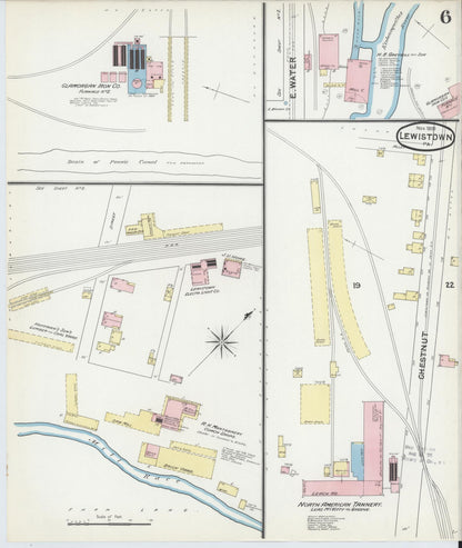 Sanborn Fire Insurance Map from Lewistown, Mifflin County, Pennsylvania (1891), Sheet #0006 - Complete Map Set gallery image, historic Sanborn map, vintage wall art, Pennsylvania Pennsylvania