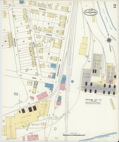 Sanborn Fire Insurance Map from Duncannon, Perry County, Pennsylvania (1911), Sheet #0002 - Historic Sanborn Fire Insurance Map Print, vintage old map wall art, antique decor, genealogy gift, Pennsylvania Pennsylvania map