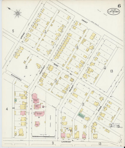 Sanborn Fire Insurance Map from Latrobe, Westmoreland County, Pennsylvania (1897), Sheet #0006 - Complete Map Set gallery image, historic Sanborn map, vintage wall art, Pennsylvania Pennsylvania