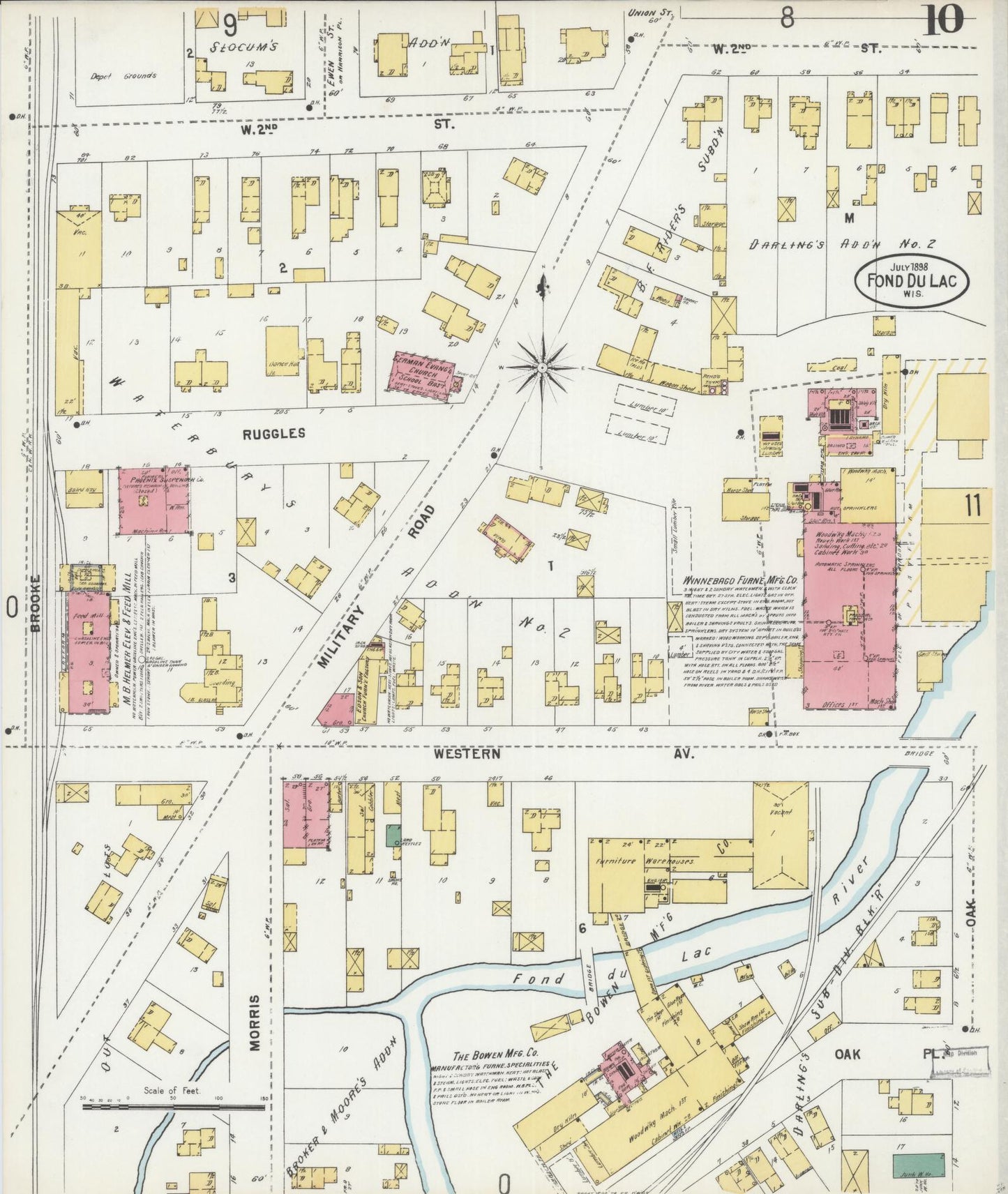 Sanborn Fire Insurance Map from Fond du Lac, Fond du Lac County, Wisconsin (1898), Sheet #0010 - Complete Map Set gallery image, historic Sanborn map, vintage wall art, Wisconsin Wisconsin