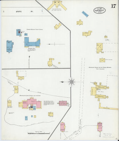Sanborn Fire Insurance Map from Faribault, Rice County, Minnesota (1905), Sheet #0017 - Complete Map Set gallery image, historic Sanborn map, vintage wall art, Minnesota Minnesota