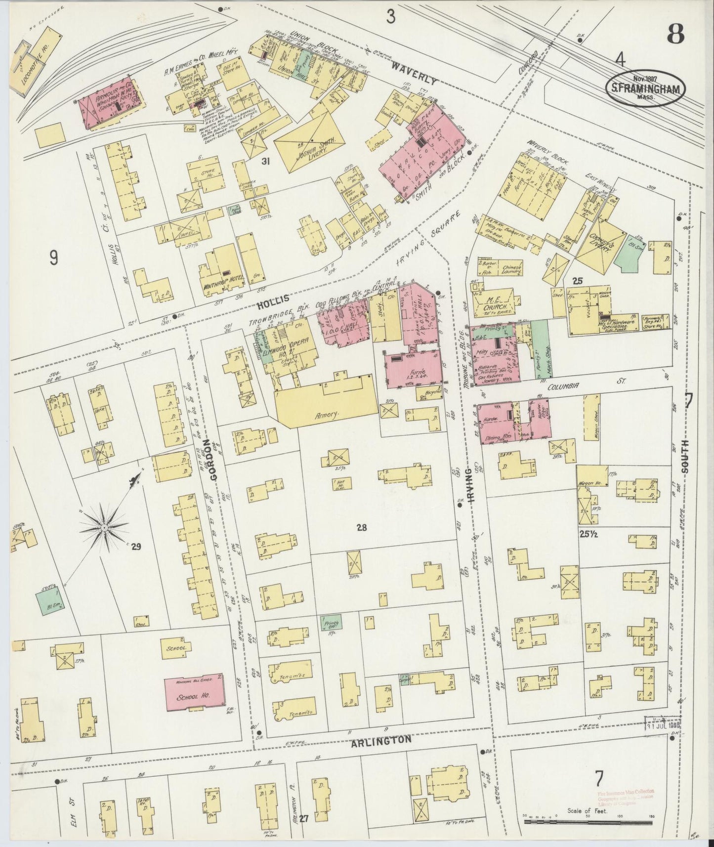 Sanborn Fire Insurance Map from South Farmington, Middlesex County, Massachusetts (1897), Sheet #0008 - Complete Map Set gallery image, historic Sanborn map, vintage wall art, Massachusetts Massachusetts