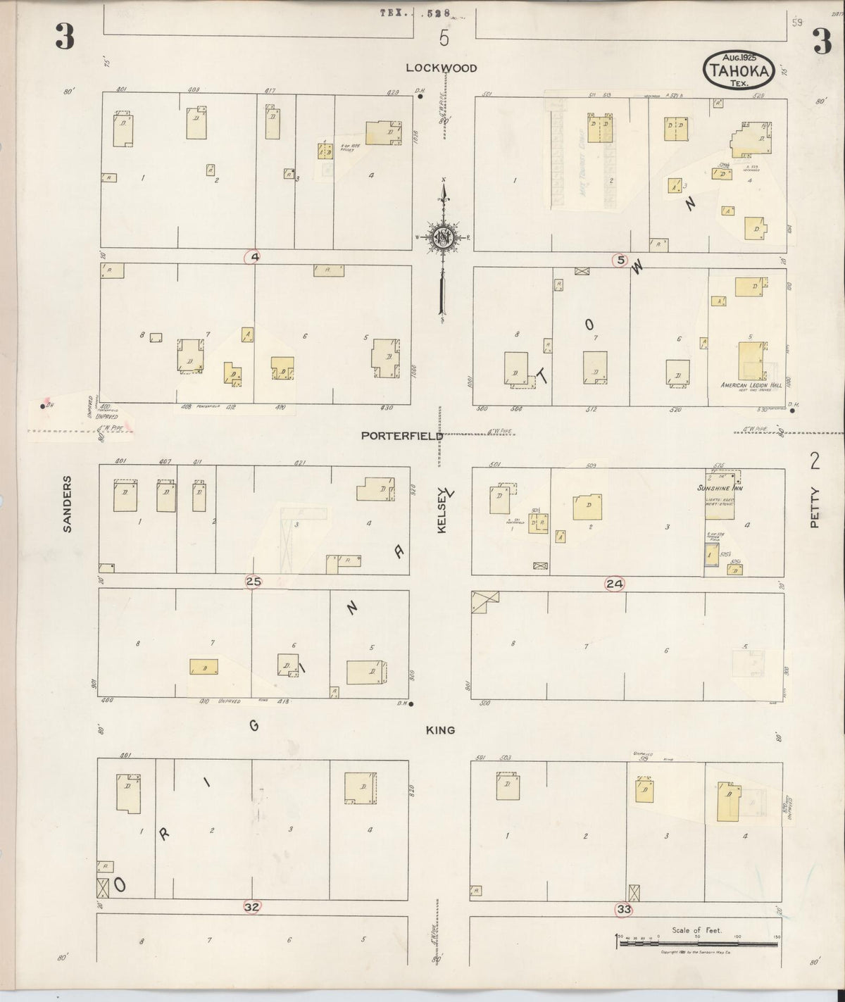 Sanborn Fire Insurance Map from Tahoka, Lynn County, Texas (1941), Sheet #0003 - Complete Map Set gallery image, historic Sanborn map, vintage wall art, Texas Texas