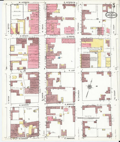 Sanborn Fire Insurance Map from Las Cruces, Dona Ana County, New Mexico (1921), Sheet #0005 - Complete Map Set gallery image, historic Sanborn map, vintage wall art, New Mexico New Mexico