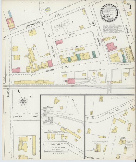 Sanborn Fire Insurance Map from Summit, Union County, New Jersey. (1893) – Historic Sanborn Fire Insurance Map Print