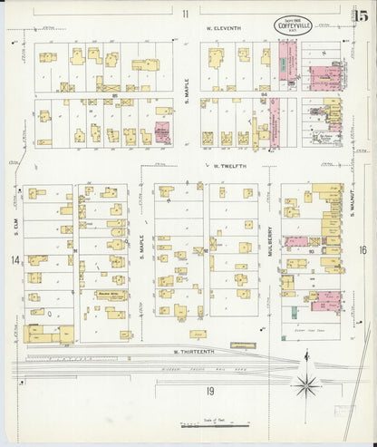 Sanborn Fire Insurance Map from Coffeyville, Montgomery County, Kansas (1908), Sheet #0015 - Complete Map Set gallery image, historic Sanborn map, vintage wall art, Kansas Kansas