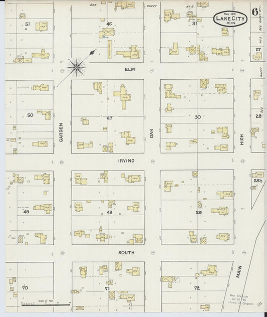 Sanborn Fire Insurance Map from Lake City, Wabasha County, Minnesota (1891), Sheet #0006 - Historic Sanborn Fire Insurance Map Print, vintage old map wall art, antique decor, genealogy gift, Minnesota Minnesota map