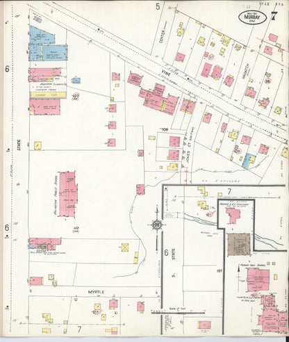Sanborn Fire Insurance Map from Murray, Salt Lake County, Utah (1942), Sheet #0007 - Complete Map Set gallery image, historic Sanborn map, vintage wall art, Utah Utah