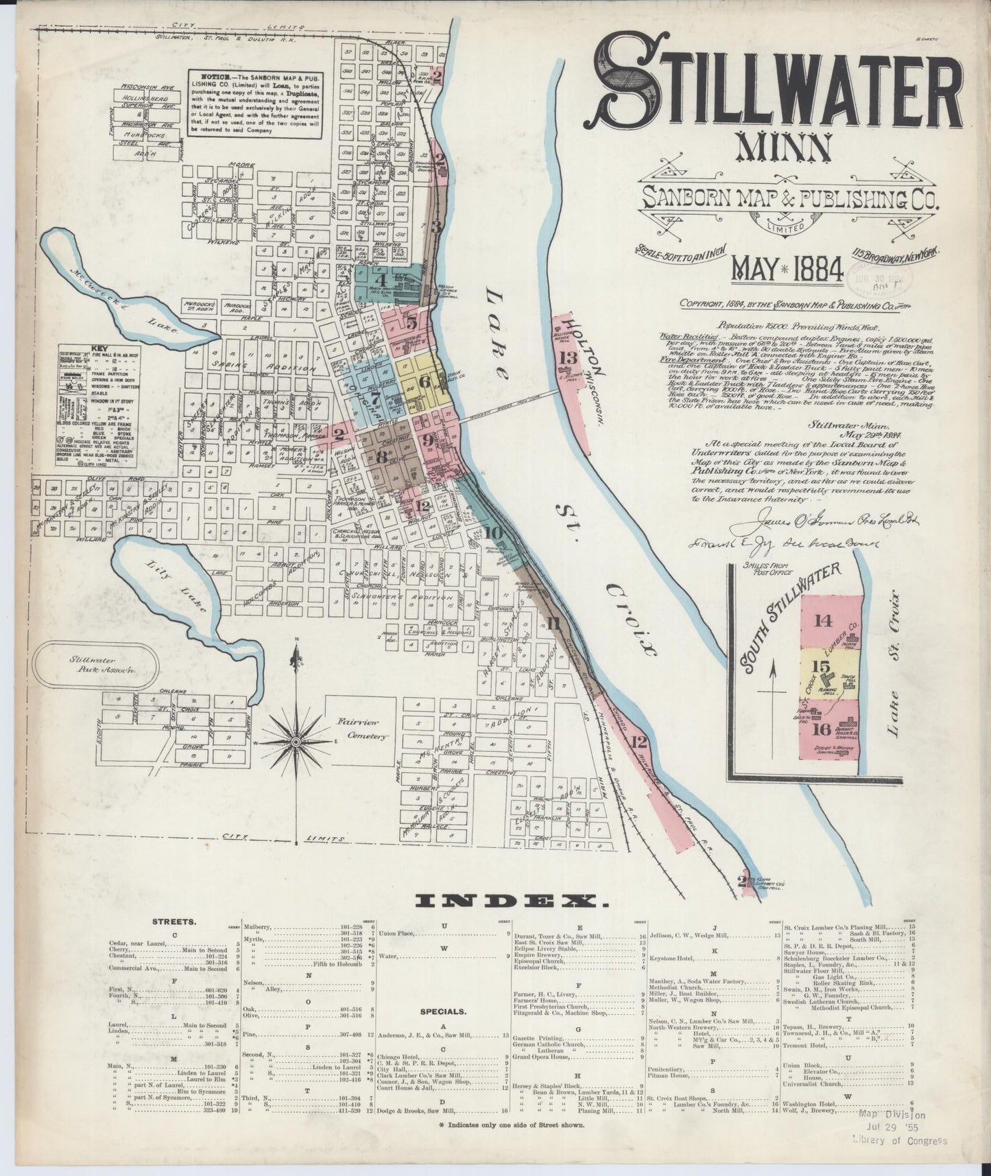 Sanborn Fire Insurance Map from Stillwater, Washington County, Minnesota (1884), Sheet #0001 - Complete Map Set gallery image, historic Sanborn map, vintage wall art, Minnesota Minnesota