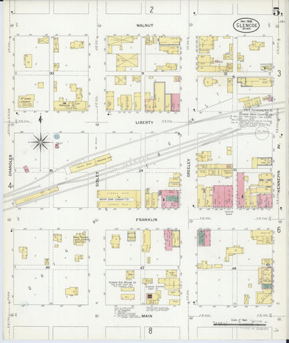 Sanborn Fire Insurance Map from Glencoe, Mcleod County, Minnesota (1908), Sheet #0005 - Complete Map Set gallery image, historic Sanborn map, vintage wall art, Minnesota Minnesota