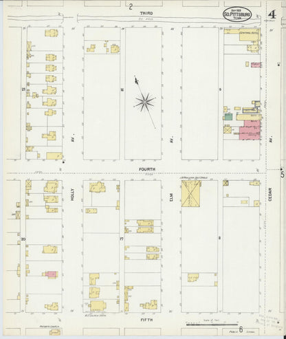 Sanborn Fire Insurance Map from South Pittsburg, Marion County, Tennessee (1902), Sheet #0004 - Complete Map Set gallery image, historic Sanborn map, vintage wall art, Tennessee Tennessee