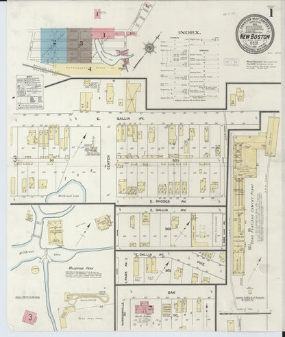 Sanborn Fire Insurance Map from New Boston, Scioto County, Ohio (1911), Sheet #0001 - Historic Sanborn Fire Insurance Map Print, vintage old map wall art, antique decor, genealogy gift, Ohio Ohio map