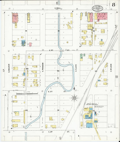 Sanborn Fire Insurance Map from Fort Scott, Bourbon County, Kansas (1899), Sheet #0008 - Complete Map Set gallery image, historic Sanborn map, vintage wall art, Kansas Kansas