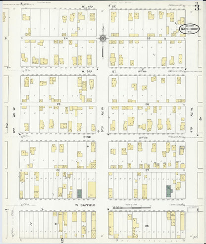 Sanborn Fire Insurance Map from Washburn, Bayfield County, Wisconsin (1909), Sheet #0003 - Complete Map Set gallery image, historic Sanborn map, vintage wall art, Wisconsin Wisconsin
