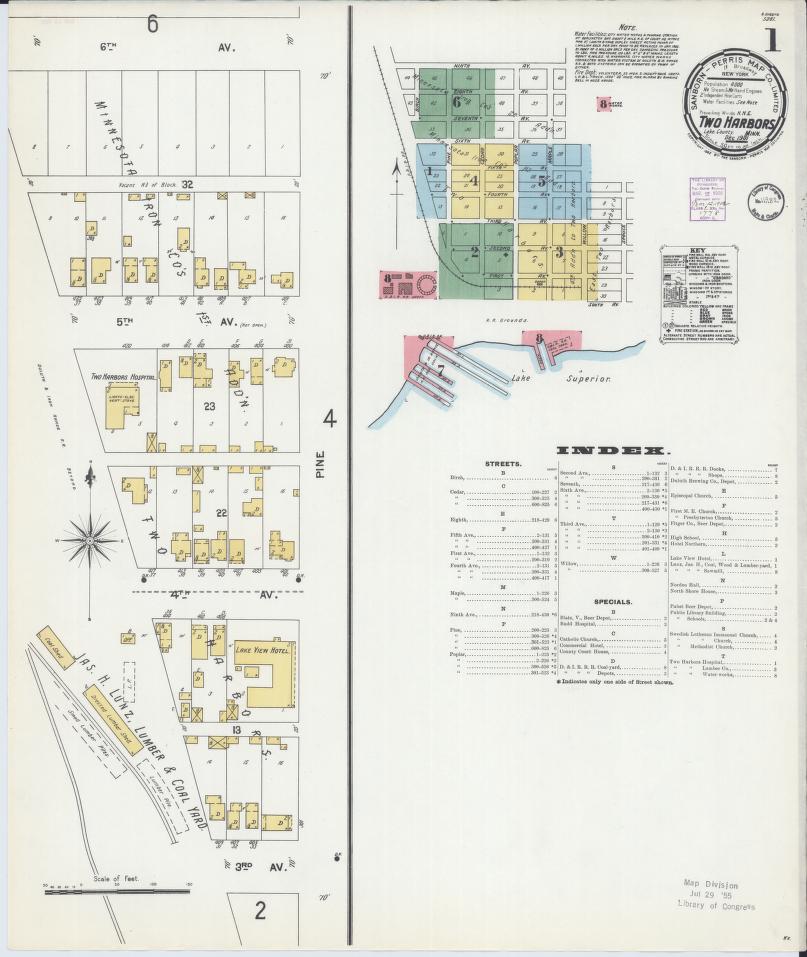 Sanborn Fire Insurance Map from Two Harbors, Lake County, Minnesota. (1901) – Map View