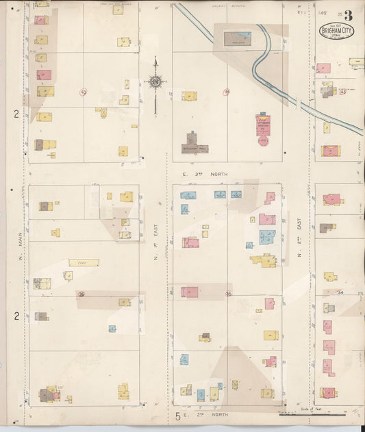 Sanborn Fire Insurance Map from Brigham City, Box Elder County, Utah (1949), Sheet #0003 - Historic Sanborn Fire Insurance Map Print, vintage old map wall art, antique decor, genealogy gift, Utah Utah map