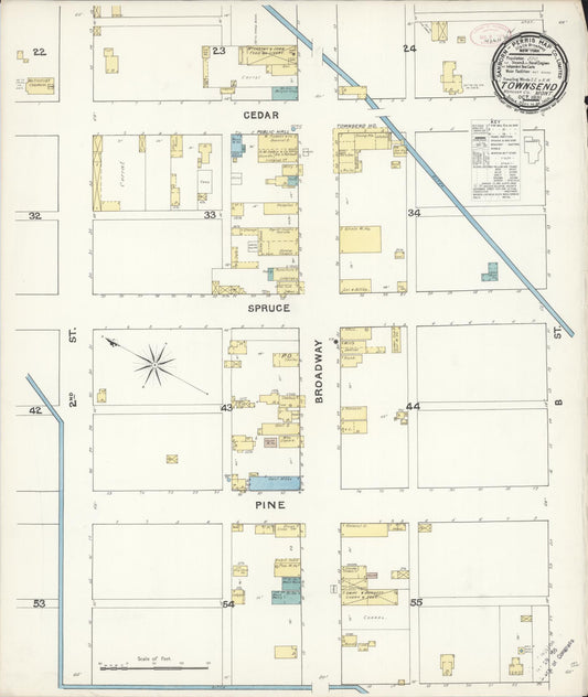 Sanborn Fire Insurance Map from Townsend, Broadwater County, Montana (1891), Sheet #0001 - Historic Sanborn Fire Insurance Map Print, vintage old map wall art, antique decor, genealogy gift, Montana Montana map