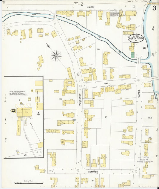 Sanborn Fire Insurance Map from Northfield, Washington County, Vermont (1903), Sheet #0003 - Historic Sanborn Fire Insurance Map Print, vintage old map wall art, antique decor, genealogy gift, Vermont Vermont map
