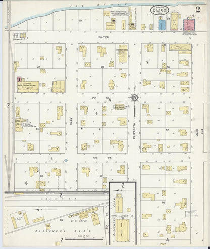 Sanborn Fire Insurance Map from Omro, Winnebago County, Wisconsin (1913), Sheet #0002 - Complete Map Set gallery image, historic Sanborn map, vintage wall art, Wisconsin Wisconsin
