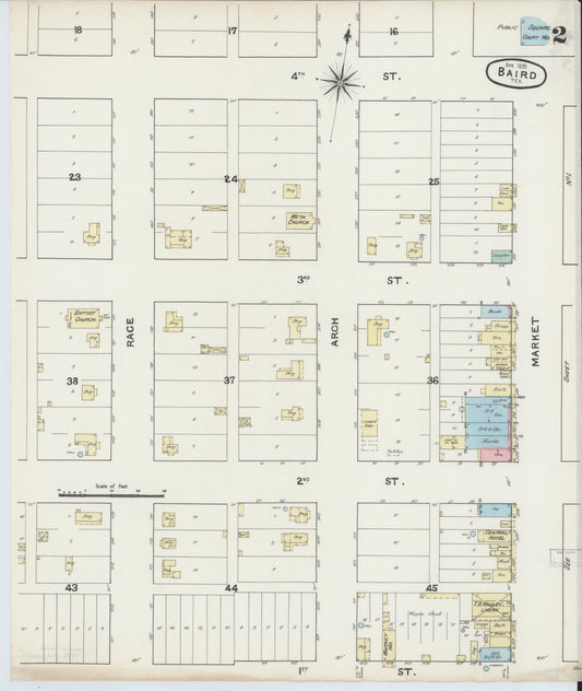 Sanborn Fire Insurance Map from Baird, Callahan County, Texas (1891), Sheet #0002 - Historic Sanborn Fire Insurance Map Print, vintage old map wall art, antique decor, genealogy gift, Texas Texas map