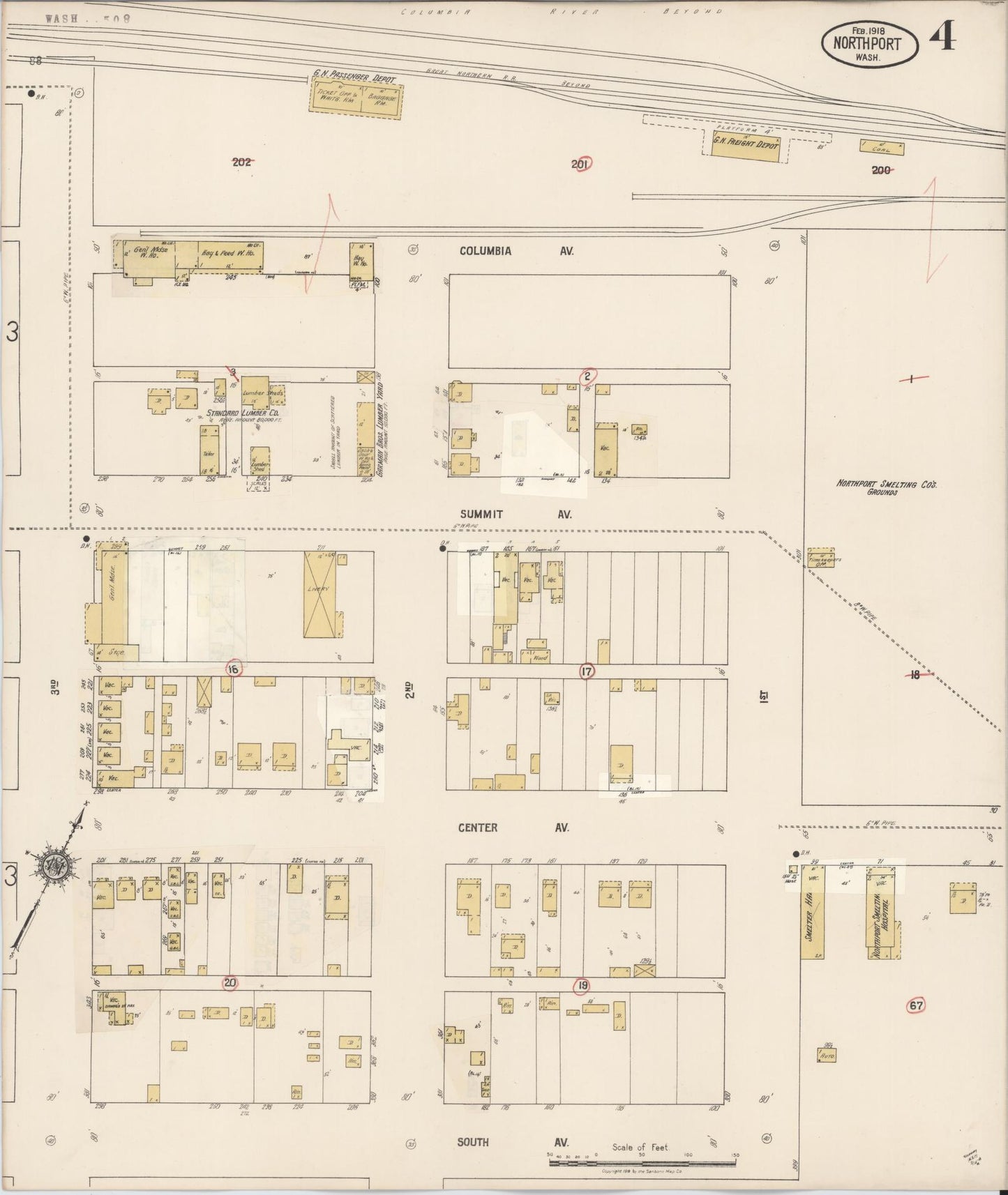 Sanborn Fire Insurance Map from Northport, Stevens County, Washington (1929), Sheet #0004 - Complete Map Set gallery image, historic Sanborn map, vintage wall art, Washington Washington