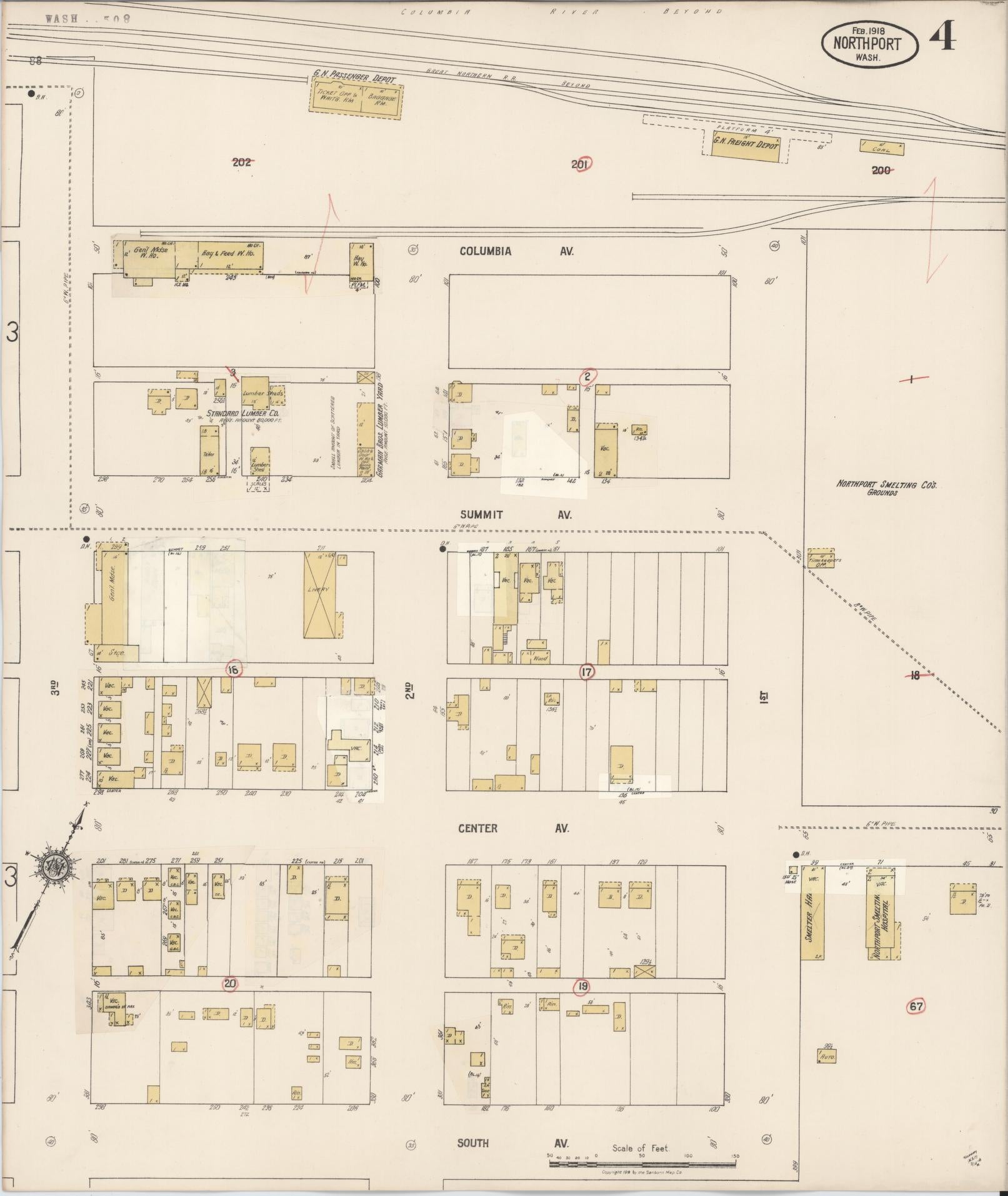 Sanborn Fire Insurance Map from Northport, Stevens County, Washington (1929), Sheet #0004 - Complete Map Set gallery image, historic Sanborn map, vintage wall art, Washington Washington