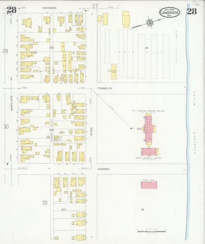 Sanborn Fire Insurance Map from Cambridge, Dorchester County, Maryland (1930), Sheet #0028 - Complete Map Set gallery image, historic Sanborn map, vintage wall art, Maryland Maryland