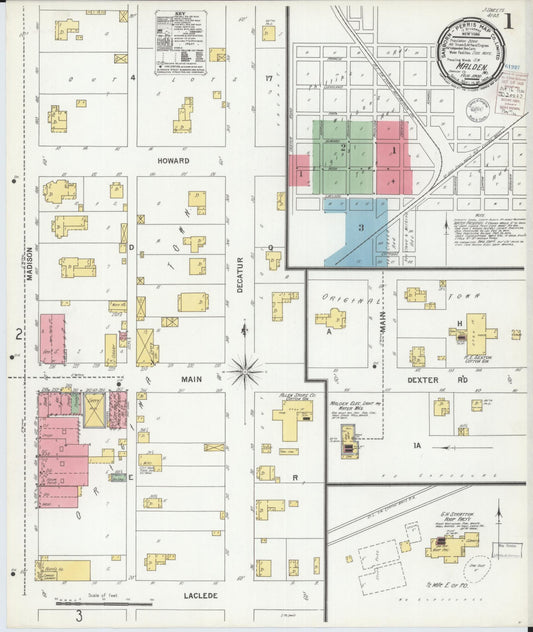 Sanborn Fire Insurance Map from Malden, Dunklin County, Missouri (1900), Sheet #0001 - Historic Sanborn Fire Insurance Map Print, vintage old map wall art, antique decor, genealogy gift, Missouri Missouri map