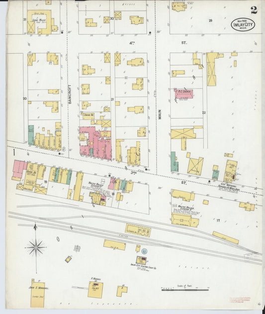 Sanborn Fire Insurance Map from Imlay City, Lapeer County, Michigan (1900), Sheet #0002 - Historic Sanborn Fire Insurance Map Print, vintage old map wall art, antique decor, genealogy gift, Michigan Michigan map