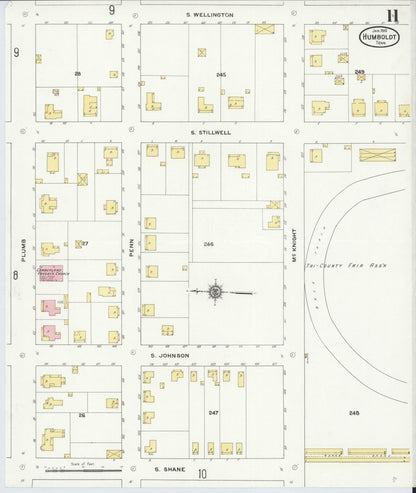 Sanborn Fire Insurance Map from Humboldt, Gibson County, Tennessee (1910), Sheet #0011 - Complete Map Set gallery image, historic Sanborn map, vintage wall art, Tennessee Tennessee