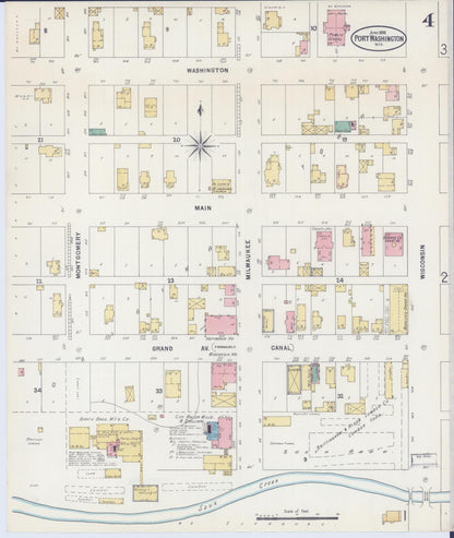 Sanborn Fire Insurance Map from Port Washington, Ozaukee County, Wisconsin (1898), Sheet #0004 - Complete Map Set gallery image, historic Sanborn map, vintage wall art, Wisconsin Wisconsin