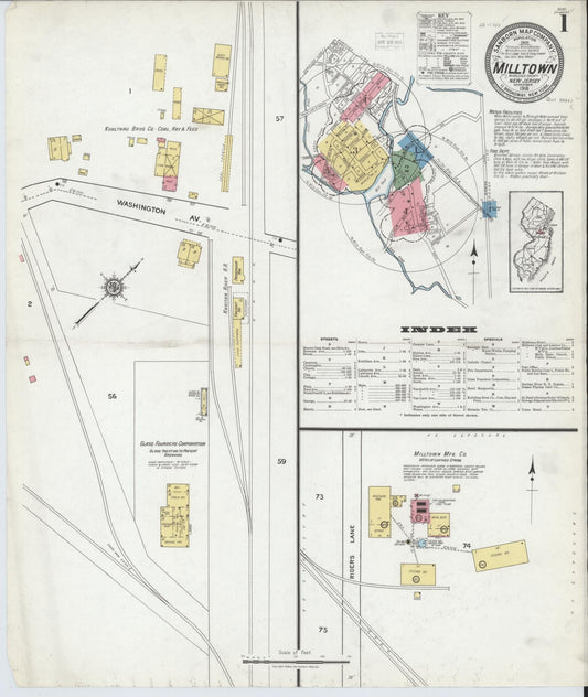 Sanborn Fire Insurance Map from Milltown, Middlesex County, New Jersey. (1918) – Historic Sanborn Fire Insurance Map Print